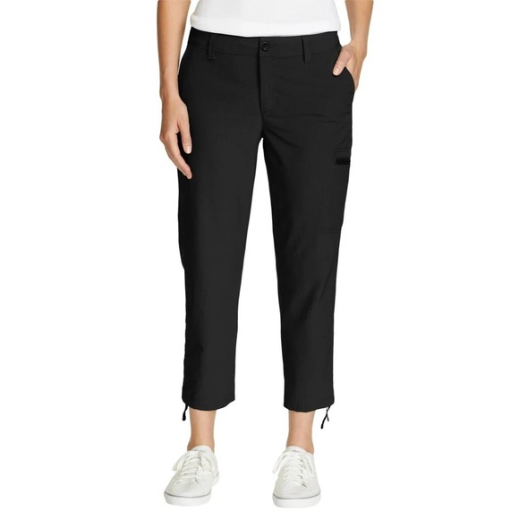 Eddie Bauer Ripstop Crop Pants Stretch Cargo Zip Pocket Capri Women's Size 16 - Picture 3 of 15
